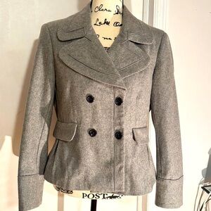 NWT Harvé Bernard Grey peacoat